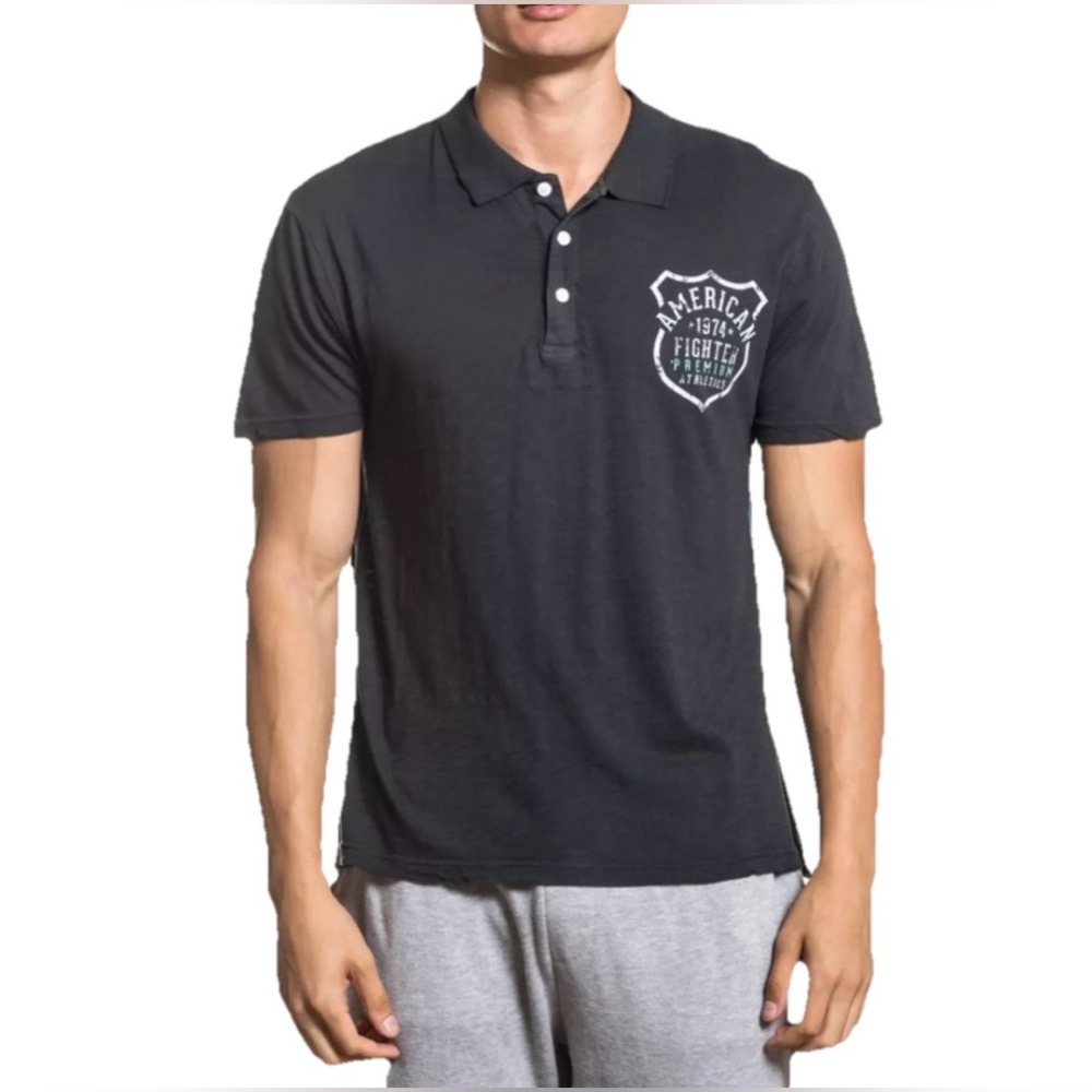 American Fighter x Affliction Men's Polo Shirt Baltimore Black Size XL